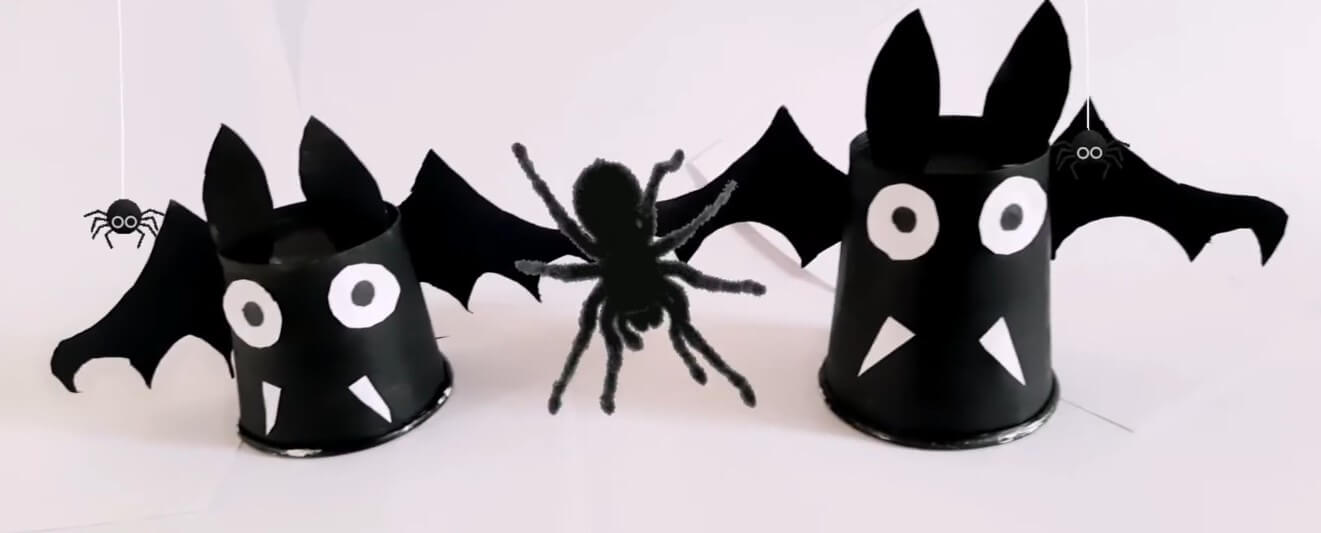 5min Paper Cup Bat Craft DIY For Kids