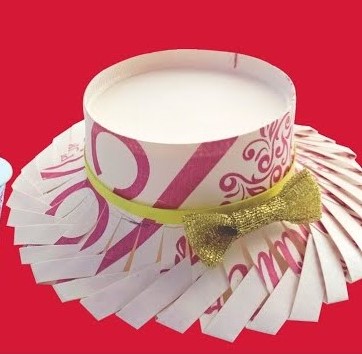 Amazing Paper Cup Hat With Golden Bow Craft For Kids