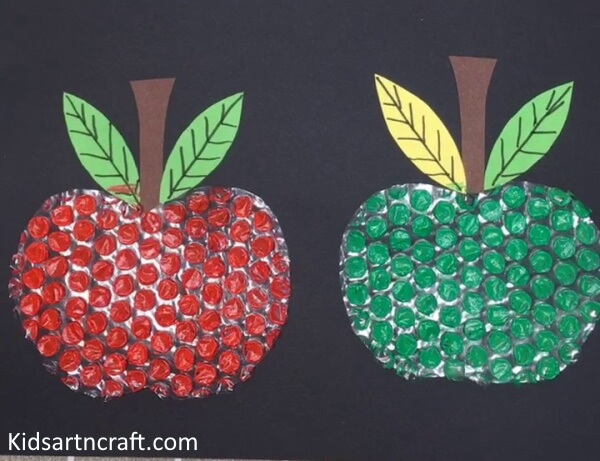 Amazing & Cute Bubble Wrap Apple Painting Art Idea For Children