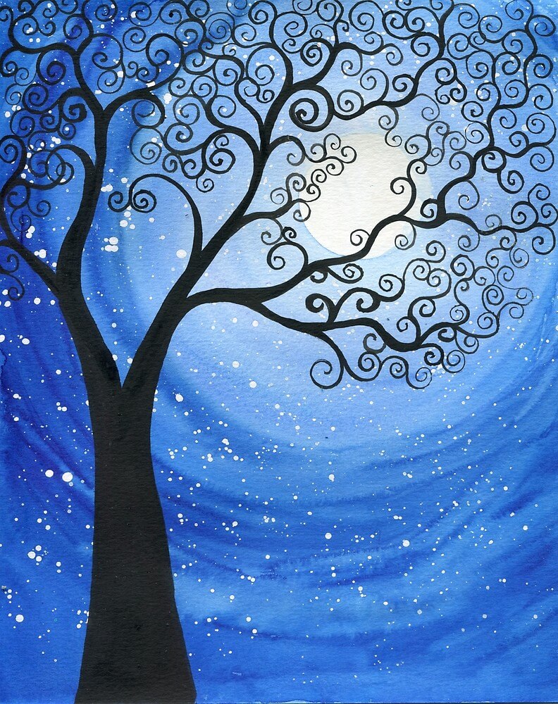 Attractive Tree Painting Ideas Using Watercolour