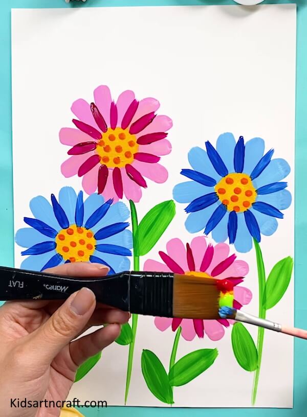 DIY Project Rainbow Flower Painting Idea For KidsAwesome Rainbow Art &amp; Flower Painting Art For Kids