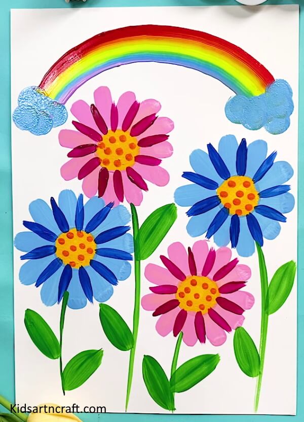 Cool Art Rainbow Sunflowers Painting Craft Idea For Kids