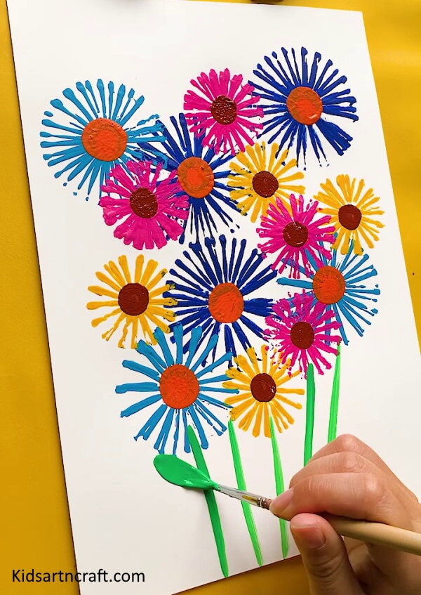 A Perfect Idea To Make Beautiful Flowers Painting Art Using Acrylic Paint 