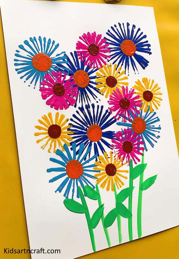 Adorable To Make Flowers Painting Craft Idea On Mother's DayBeautiful Flower Painting Art For Kids To Make With Parents