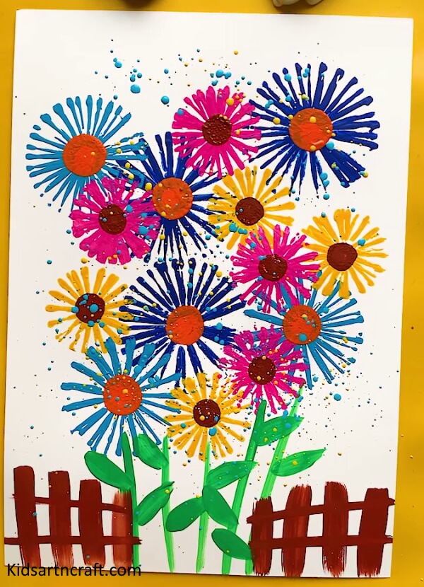Awesome Idea Sprinkles Of Color To Make Colorful Flowers Painting Art For KidsBeautiful Flower Painting Art For Kids To Make With Parents