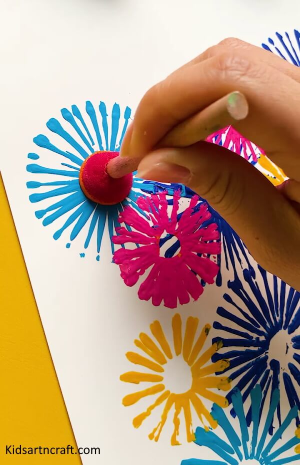 Super Simple To Make Colorful Flowers Painting Idea Using Cotton Buds