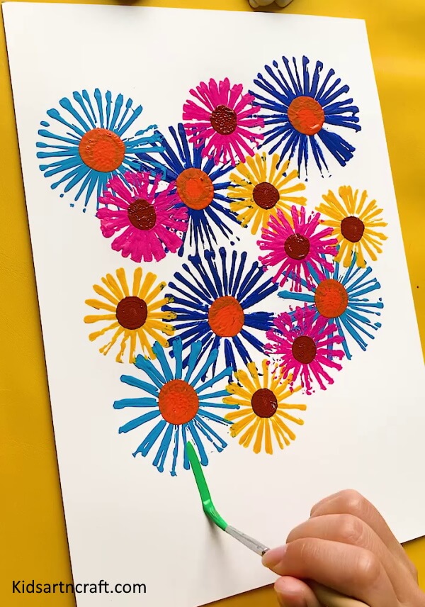 Simple & Easy To Make Colorful Flowers Painting Art On Paper For Preschoolers