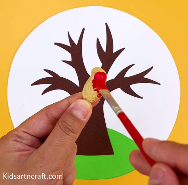 Creating an attractive Tree & Bird painting with Peanut Shells