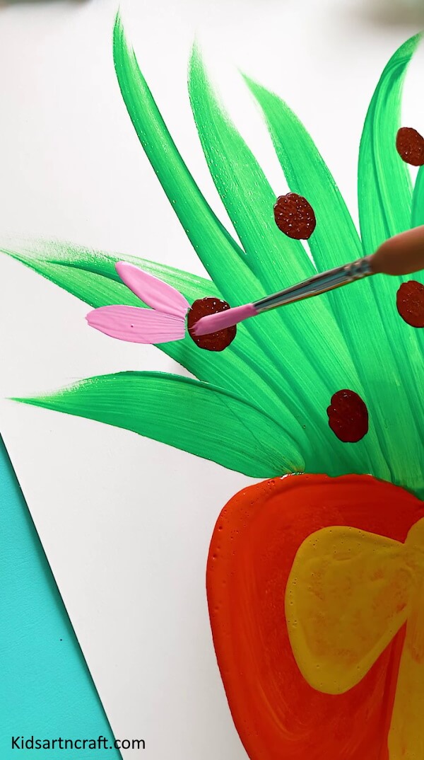 Cool Art To Make Colorful Bouquet Flower Painting Craft Idea Using Paint Brush