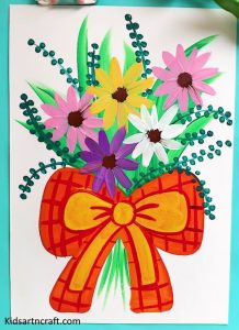 Colorful Flower Bouquet Painting Art - Step by Step Tutorial - Kids Art ...