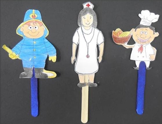 Community Helper Ice Stick Puppet Craft For Preschoolers 