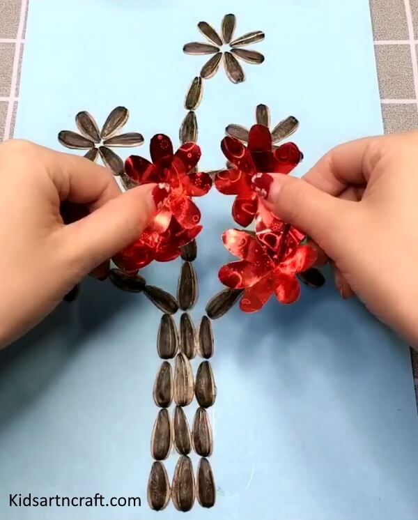 Creative Activity To Make Beautiful sunflower seed shell Tree Craft Idea For Kids