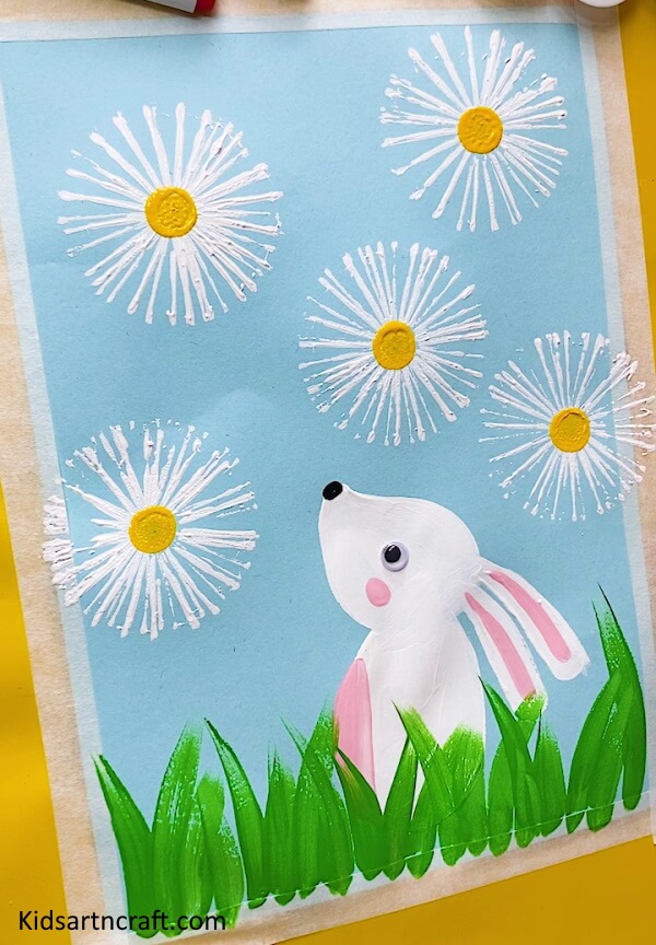 Creative Idea To Make Decorative Bunny Flower Painting Craft For Kids