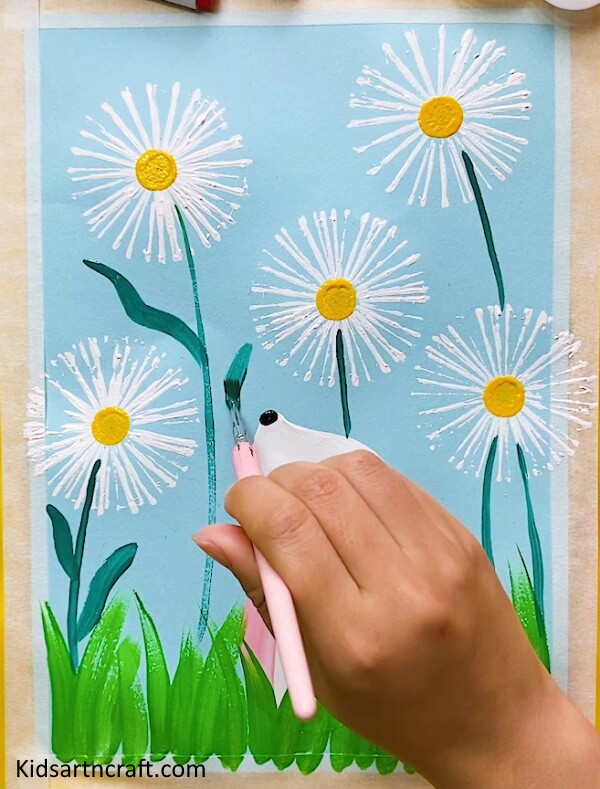 Step By Step On Paper Bunny & Beautiful Flower Painting Art Craft For Kids Cute Bunny & Flower Painting Art
