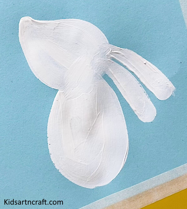 A White Paint Is Used To Make Adorable Bunny Craft For Kids Cute Bunny & Flower Painting Art