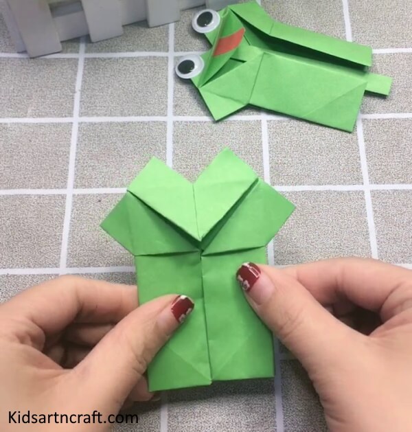 Handmade Paper Folding Frog Craft Idea For Children Cute Origami Frog For Kids - Step By Step Tutorial