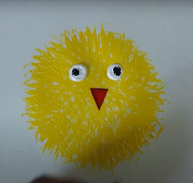 Easter Craft Idea: Chick Fork PaintingChick Fork Paintings For Toddlers