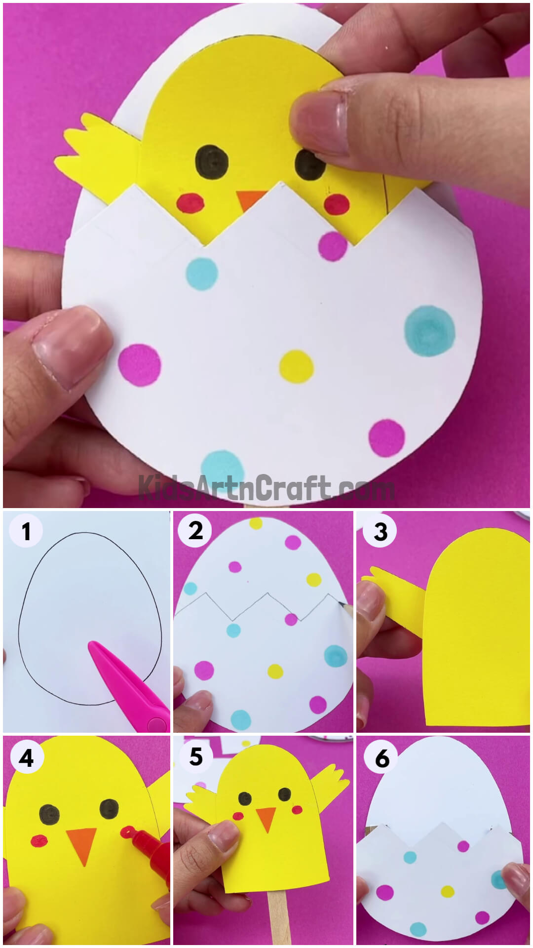 Easter Egg Chick Craft Using Popsicle Stick