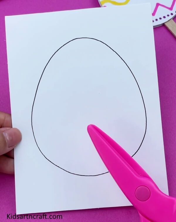 To Draw Oval Shape Making Chick Craft For KidsEaster Egg Chick Craft Using Popsicle Stick