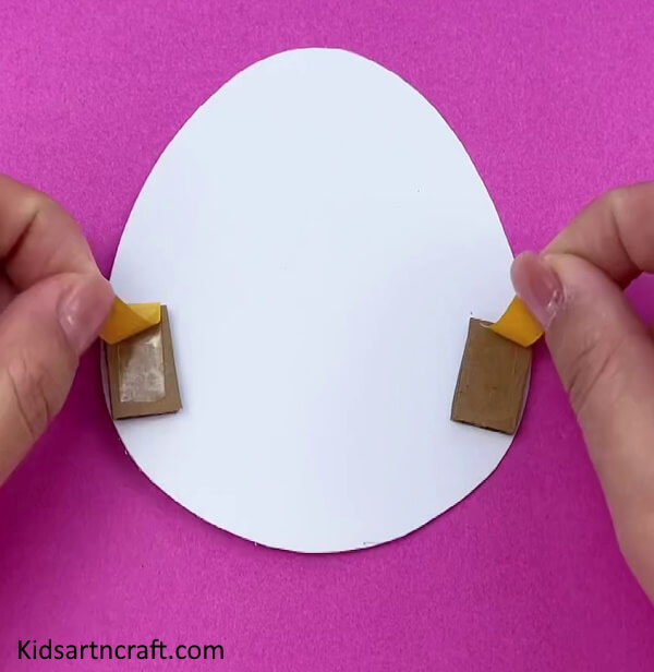 Step By Step To Glue A Paper Making Easter Egg Chick Craft For KidsEaster Egg Chick Craft Using Popsicle Stick