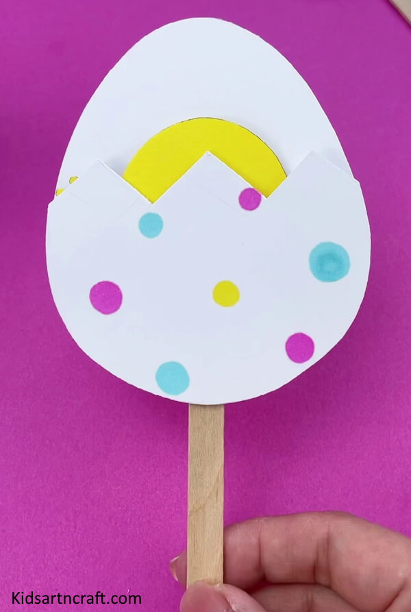 Easter Egg Chick Craft With Popsicle Stick Craft For Kindergartens