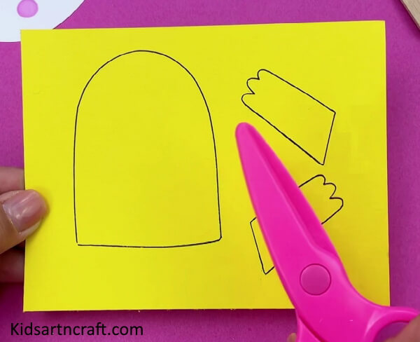 Easy To Cut A Paper With Secissor Making Easter Chick Craft For PreschoolersEaster Egg Chick Craft Using Popsicle Stick