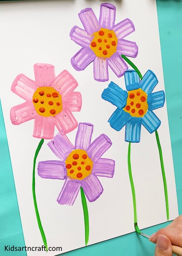 Easy Flower Stump Painting Art Tutorial for Kids - Kids Art & Craft