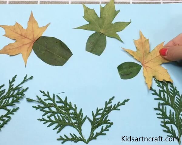 Creative Idea To Make Leaf Craft For Kids Using on Paper Easy Leaf Art For Kindergarteners With Your Parents - Step by Step Tutorial