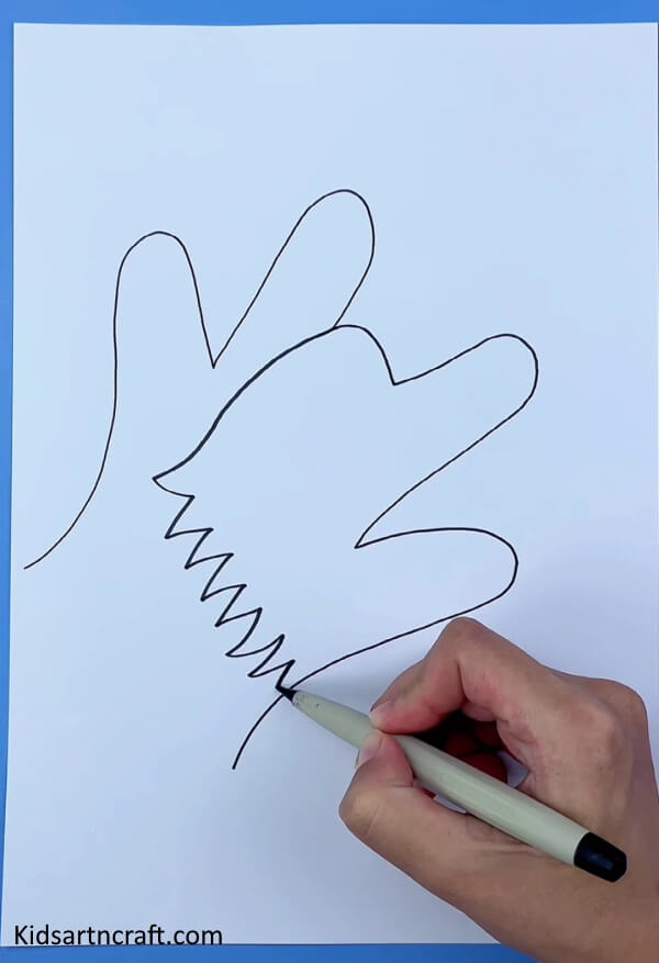 A Sketch Pen Is Used To Make Handprint Dog Painting Craft Idea For Kids Easy & Simple Handprint Dog Painting For Kids