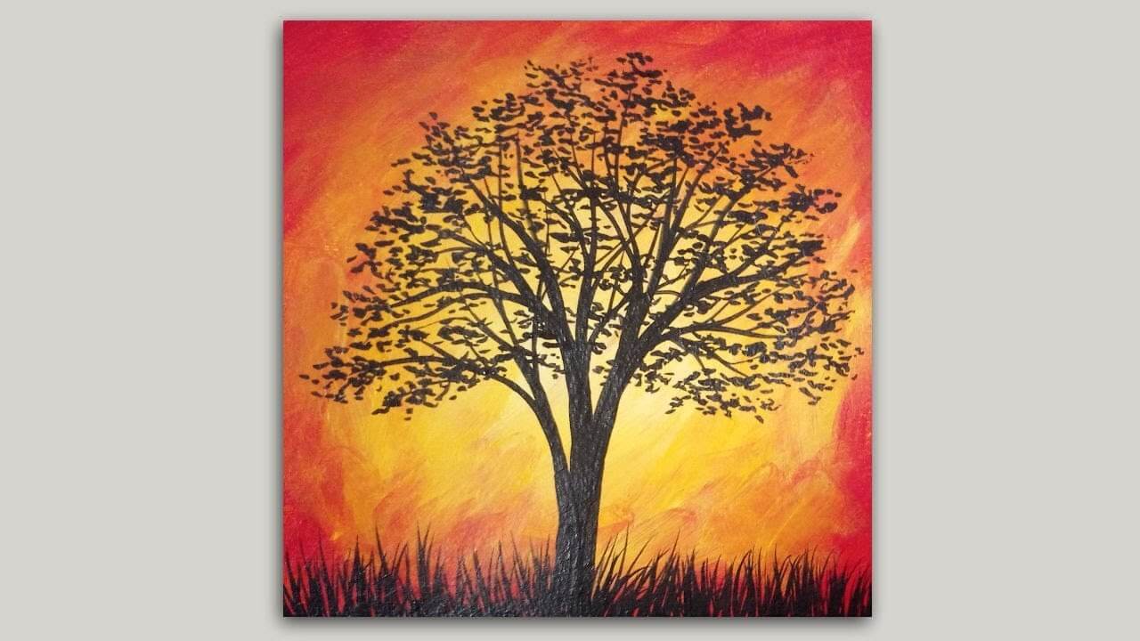  Silhouette Tree paintings 
