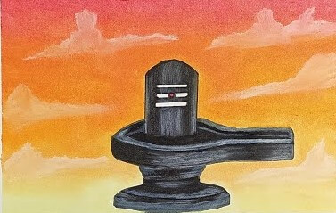 Easy to Make Shivling Painting Ideas Using Oil Pastel For Mahashivratri