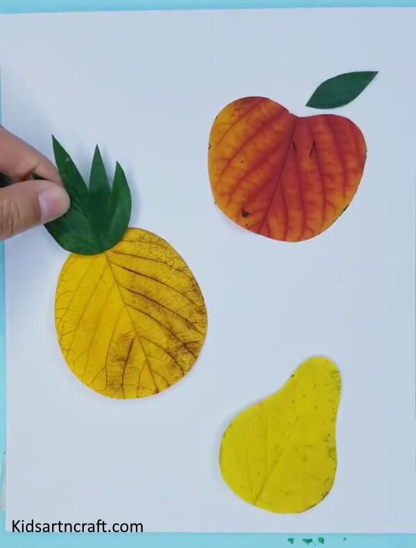 Easy & Quick To Make Fruit Craft Idea With Leaves For Kids