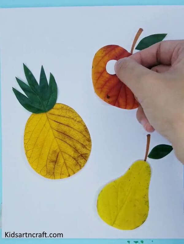 Easy To Make Faces On Fruit Craft For KidsFruit Craft For Kids Using Leaves