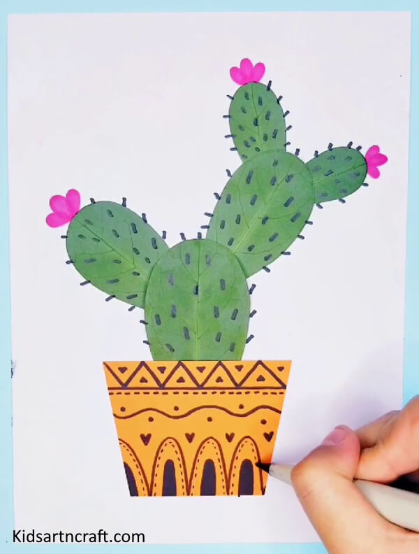 A Decorative Cactus Pot Flower Art & Craft For ChildrenFun To Make Cactus &amp; Flowerpot Art &amp; Craft