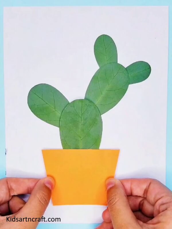 Handmade & Simple To Make Cactus Flower Pot Art & Craft Using Paper With Leaves