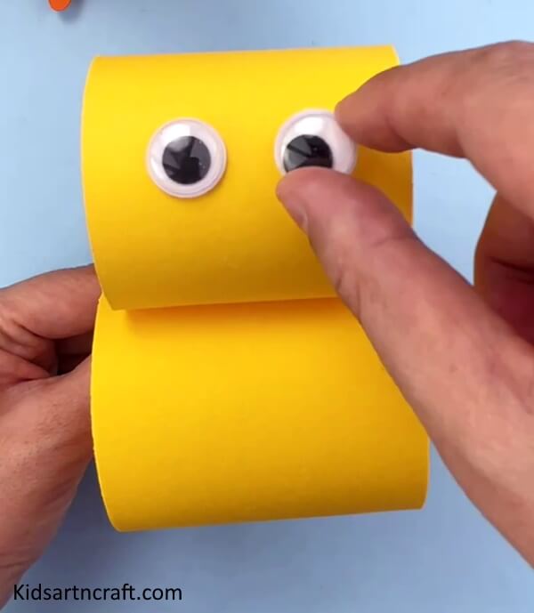 Pasting The Googly Eyes Fun To Make Paper Chick Craft