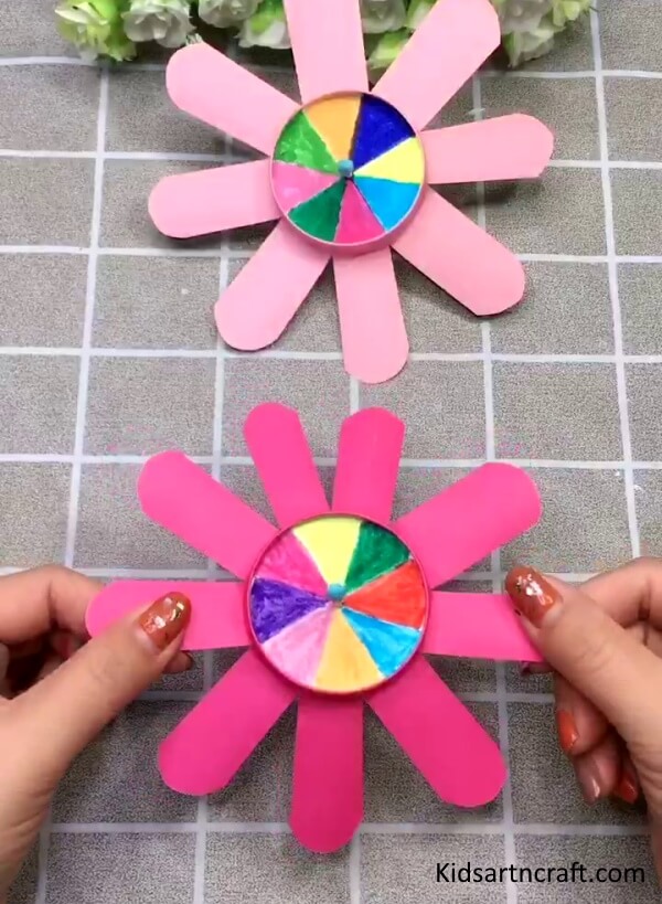 Amazing To Make Beautiful Paper Cup Spinning Toy Craft Idea For Kids