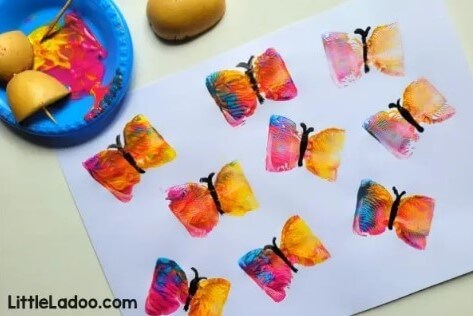 Fun & Very Easy Potato Stamp Butterflies Art Idea To Make At Home