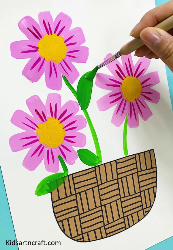 Acrylic Paint Making A Cute Pot With Flower Painting Art Craft For Toddler