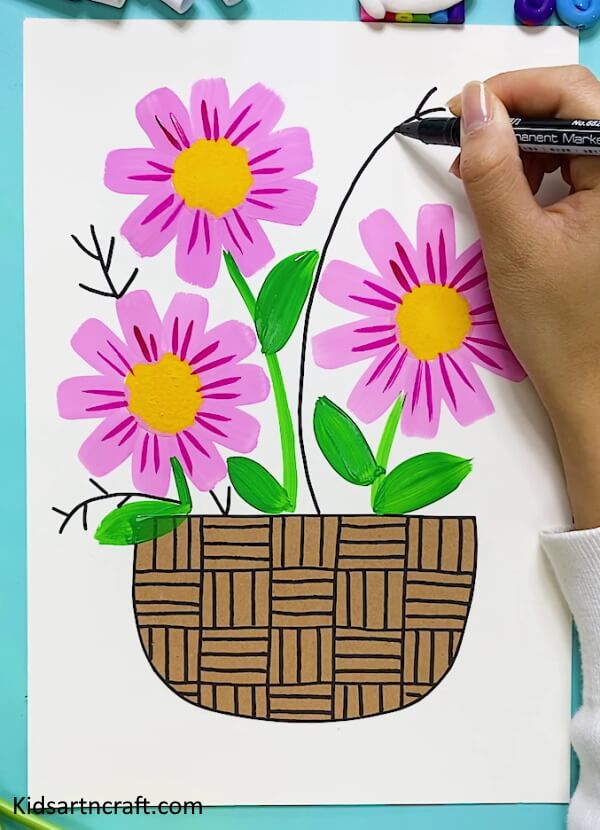 DIY & Simple To Make Pot With Flower Painting Art Idea For Kids
