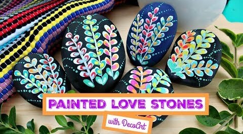 Hand Painted Inspirational Flowers On Rocks