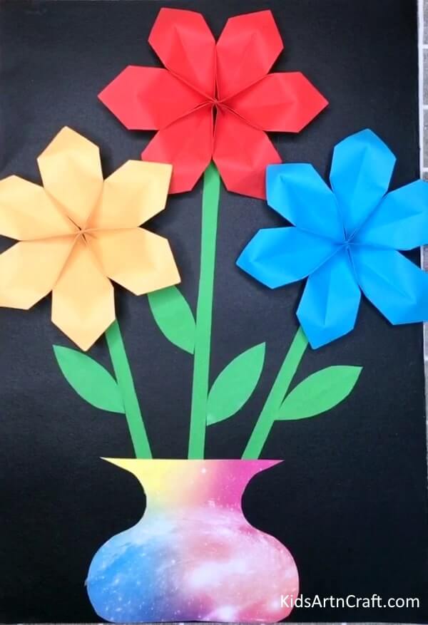 Amazing Idea To Make 3D Paper Flower Craft Idea For Kids