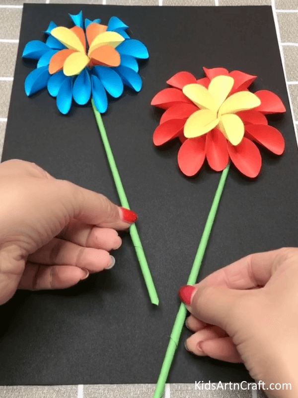 Art Process To Make Paper Flower Craft Idea For Kids