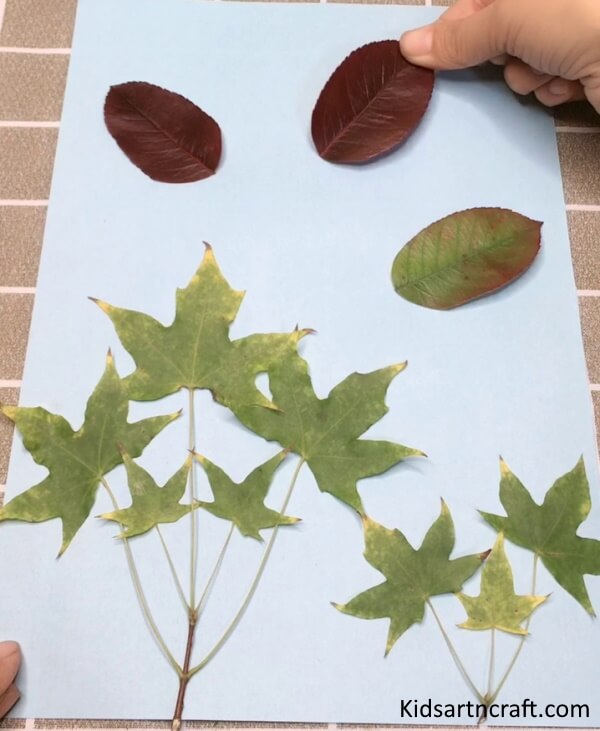 Creative Idea To Make On Paper Ladybug Craft With Leaves