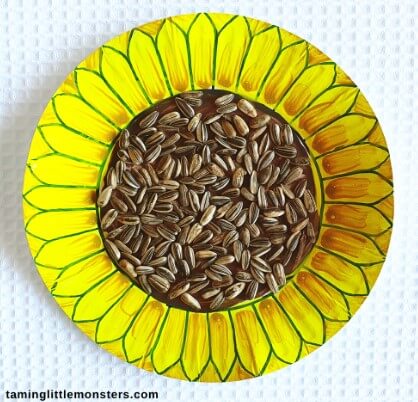 Pretty Sun Flower Craft Using Seeds For Kids