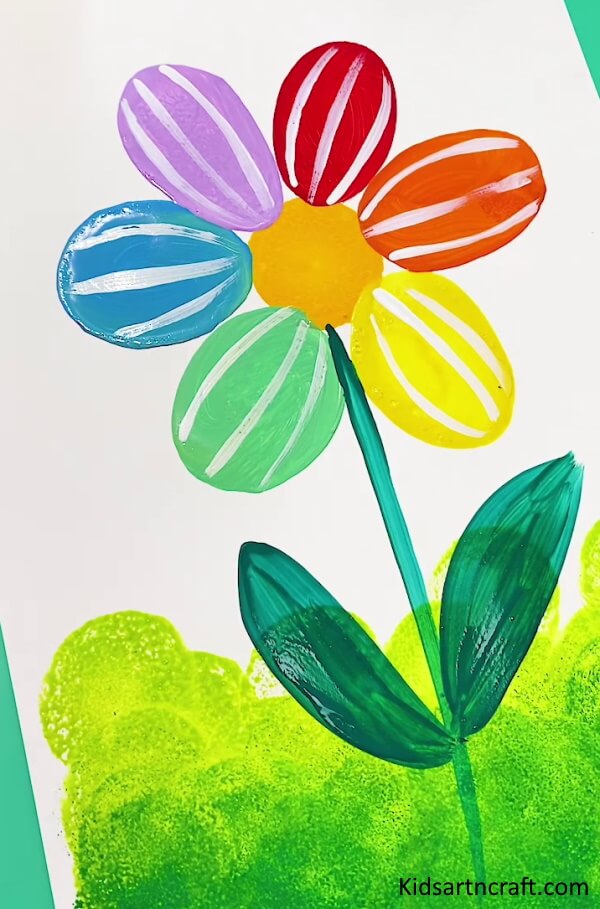 Easy Process To Make Beautiful Rainbow Sunflower Painting Craft For Kindergarten