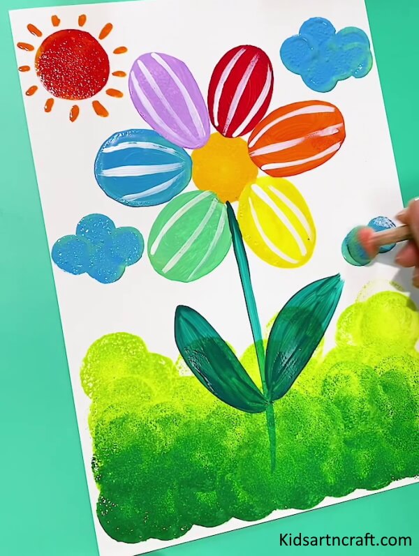 Fun Activity To make Lovely Rainbow Sunflower Painting Art Idea For Kids