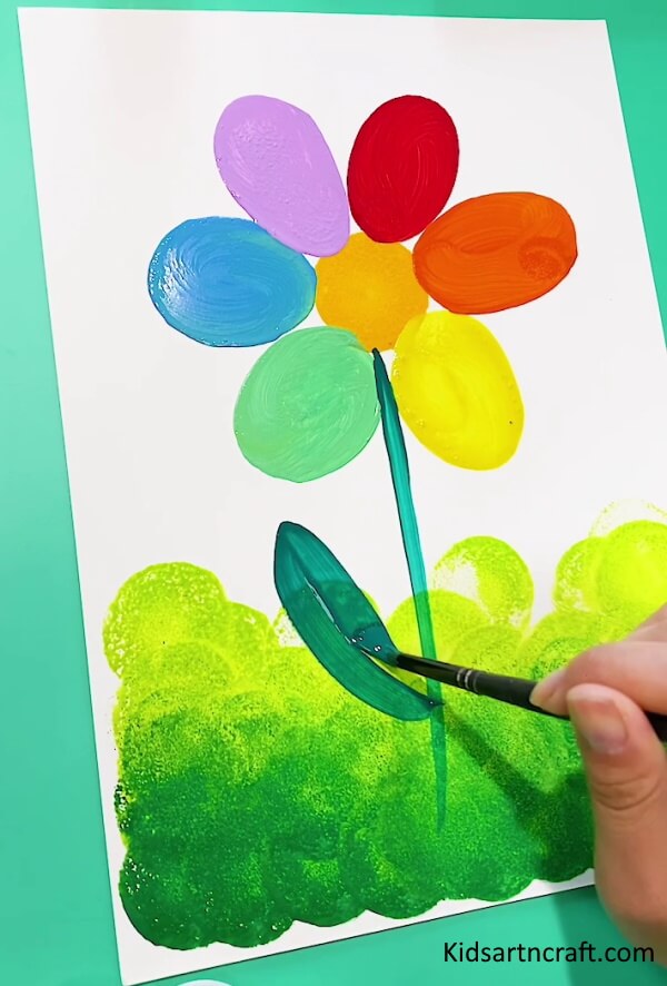 Handmade To Make Adorable Colorful Sunflower Craft Idea For Kids Using Paint Brush Rainbow Sunflower Painting Art For Kids