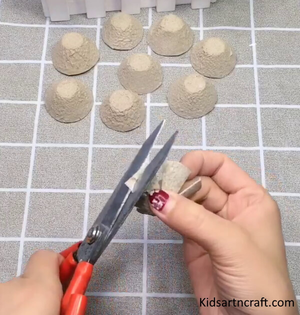 Easy Process To Make Mushroom Craft Idea For Kids Using Scissor Recycled Egg Tray Mushroom & Flower Craft - Step by Step Tutorial