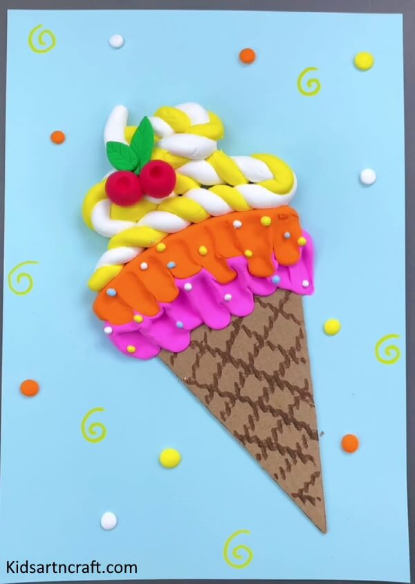 A colorful Clay To Make Adorable Ice-Cream Craft Idea For Kids Simple & Tasty Ice-Cream Craft Using Clay
